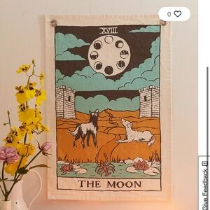 SheerKraft Tarot The Moon Wall Hanging Cotton Tapestry Boho Decor